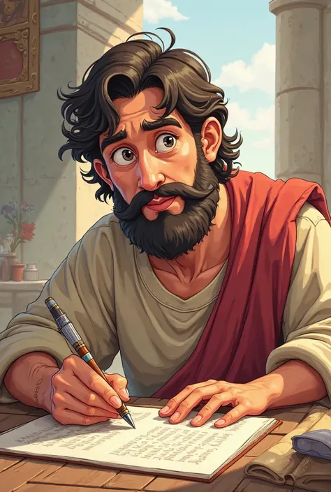 apostle paul writing,  cartoon