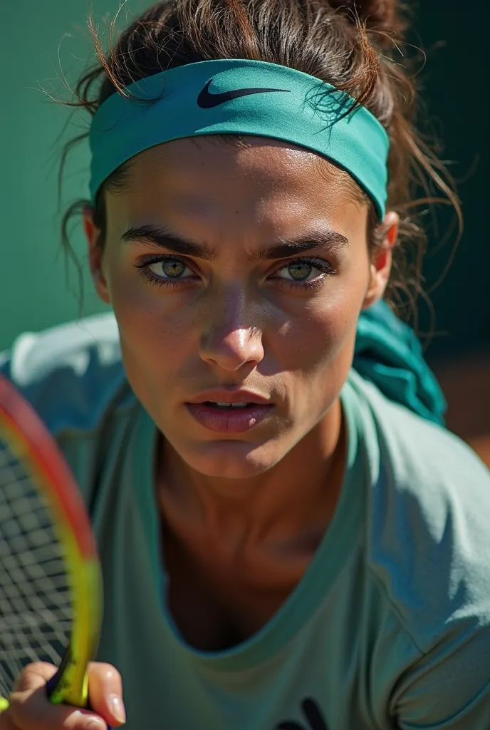 photo session at tennis training close-up