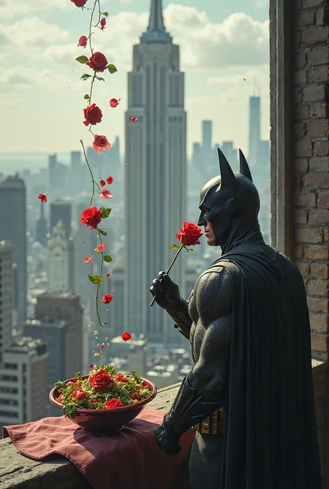 PLAY A ROSE FALLING FROM A BUILDING AND BATMAN EATING PONY SALAD