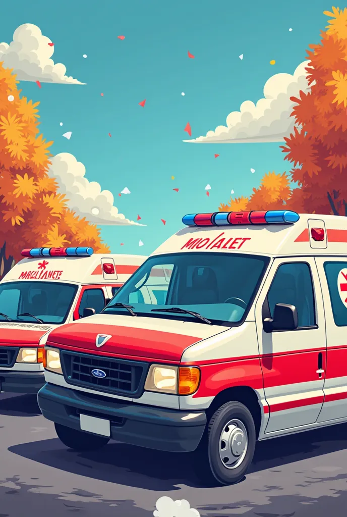 Happy birthday card from ambulances with the name Luis Joaquín Vázquez Jiménez 