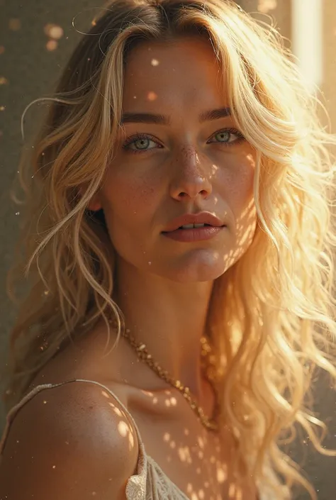  BLONDE WOMAN,Of lights ,honey colored eyes,Pulled to the green,brown skin,