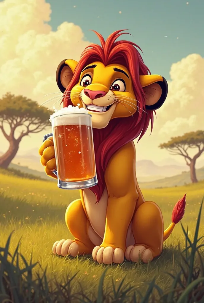 Simba drunk who drinks beer 