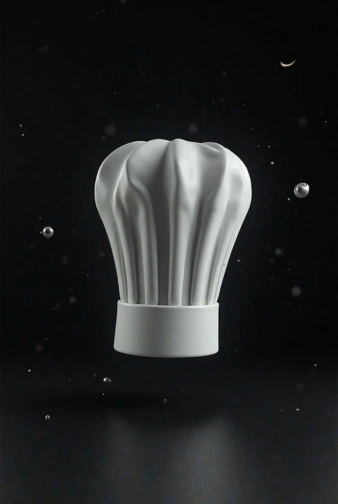 Create an image with a black background and an animated chef's hat 