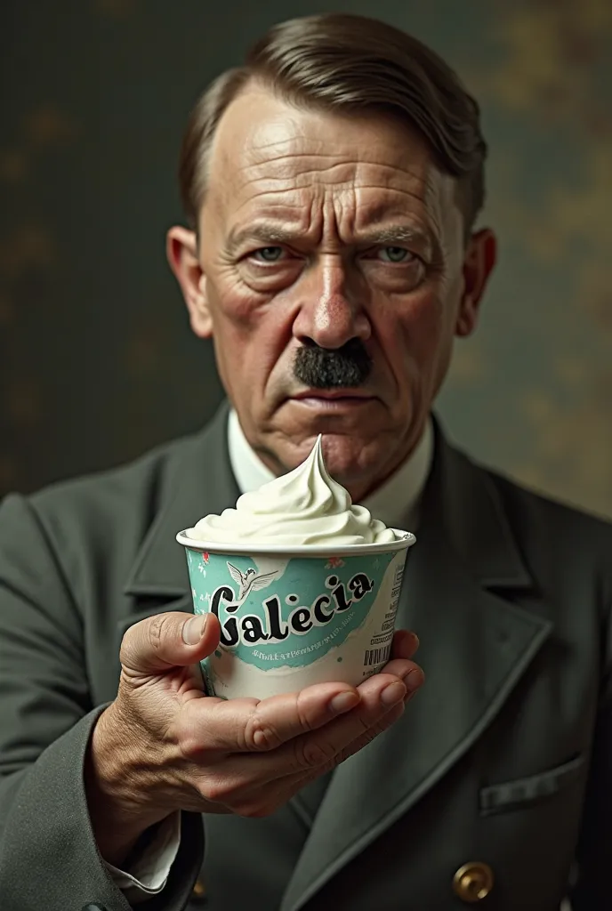 hitler with yoghurt "Galicia"  in hand