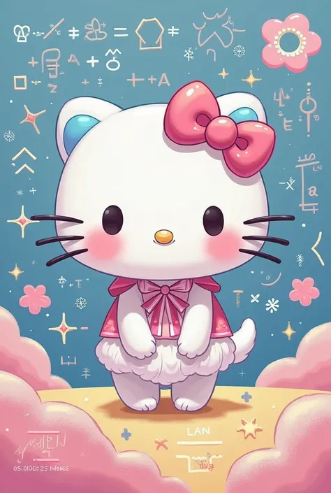 RECREATE AN IMAGE WHERE Cinnamoroll appears is a Hello Kitt character
THE DRAWING IN RELATION TO THE ALGEBRA COURSE}