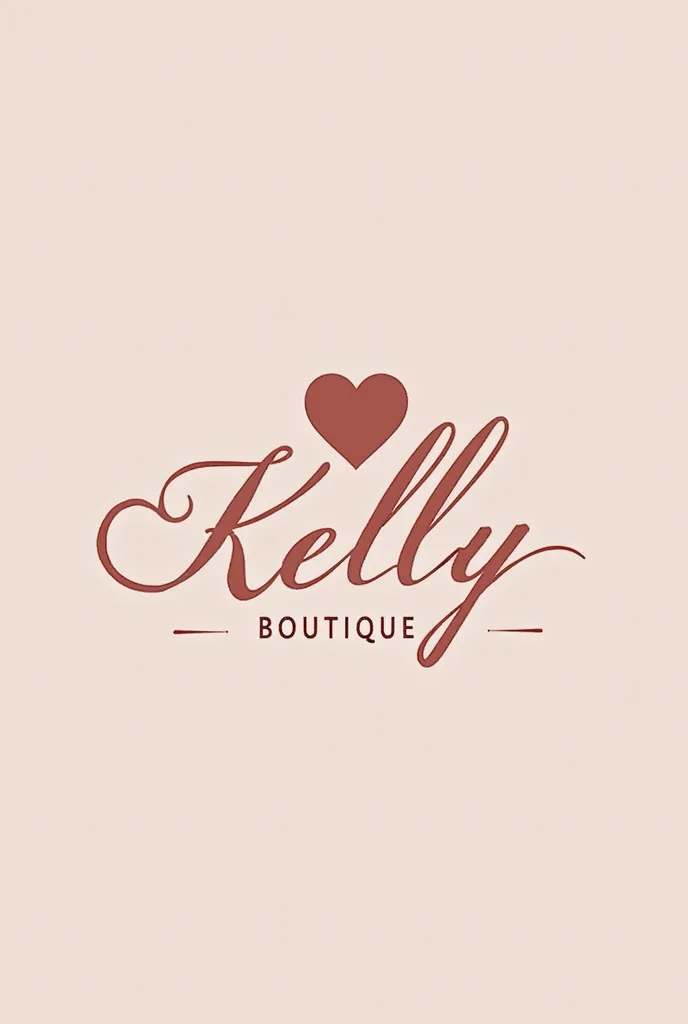 A logo brand with very delicate rosé colors, includes a heart in the middle of the name Use Kelly Boutique 
And put the brand on bag and mug