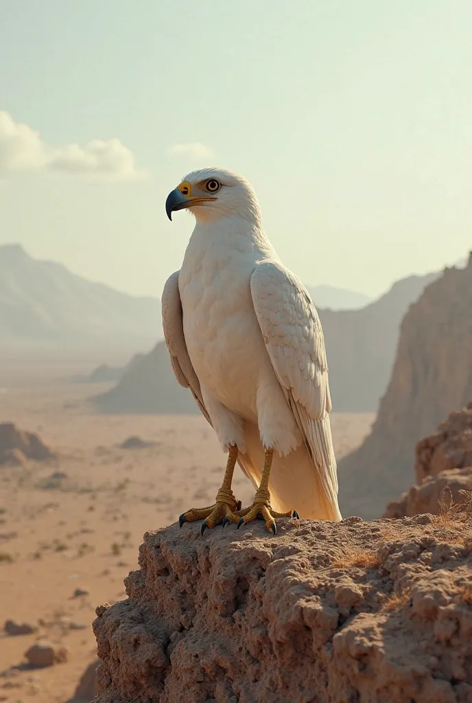 create me a photo of white falcon named ABU.TuRKi