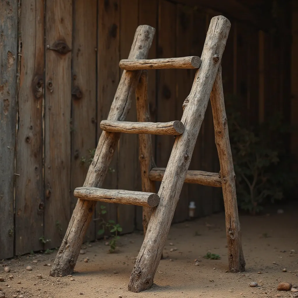 ladder with three rungs
