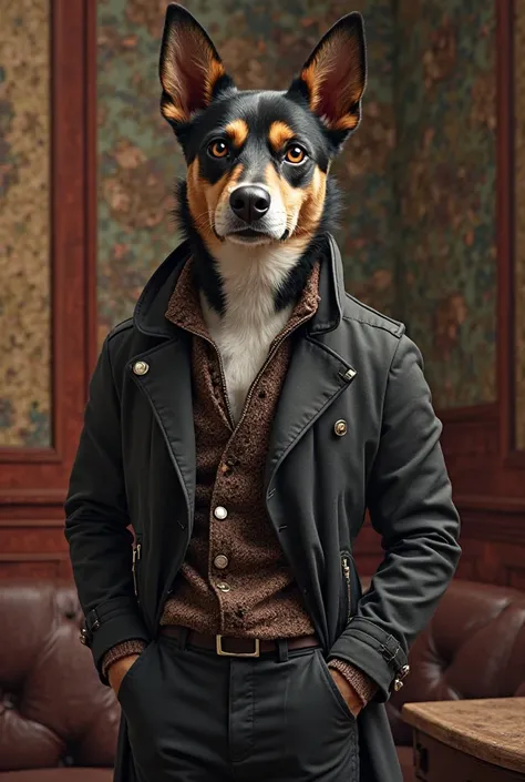 Smart and handsome looking dog on stylish outfit