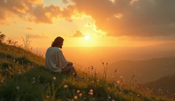 One imagines oneself seated at Jesus’ feet on a verdant hill, the setting sun painting the sky in shades of orange and gold. His disciples are gathered around, their eyes full of questions, while a gentle breeze blows through them all. Jesus looks at the p...