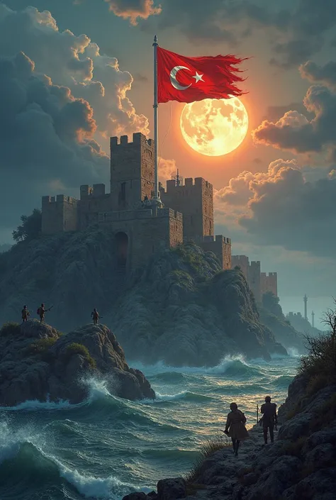 
In the center of the image , Surrounded by mountains and sea, it takes a fortress. Other, It is a building that symbolizes the resolute defense of the Ottoman Empire, but is in ruins. Other duvarlarında yılların getirdiği çatlaklar ve molozlar yer almakta...