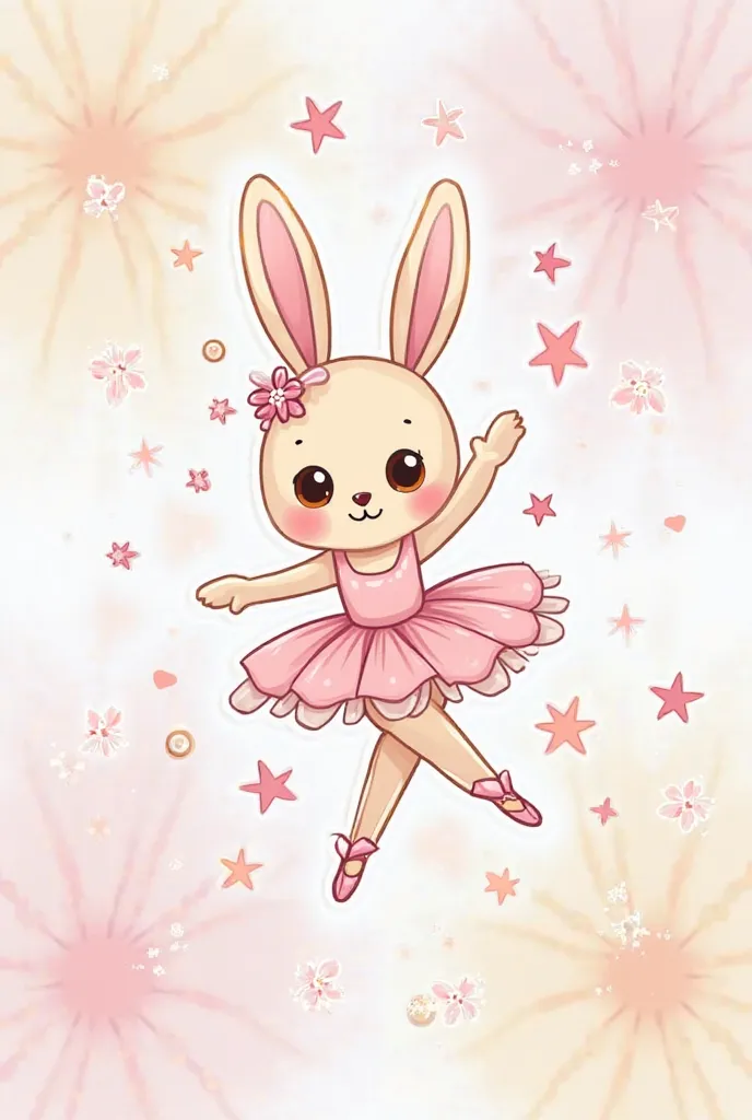 Design cartoon stickers about Ballerina bunny 