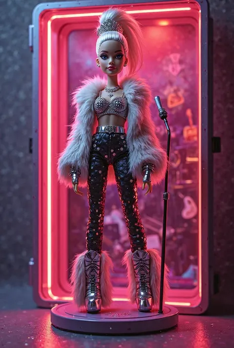 It generates a box of a Barbie-style doll that is dressed as a glamorous popstar, Brads style and that your box has your popstar accessories and doll's name