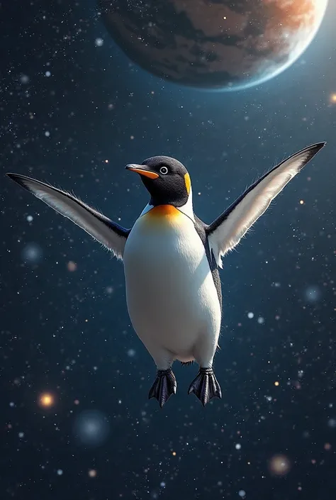 penguin in space