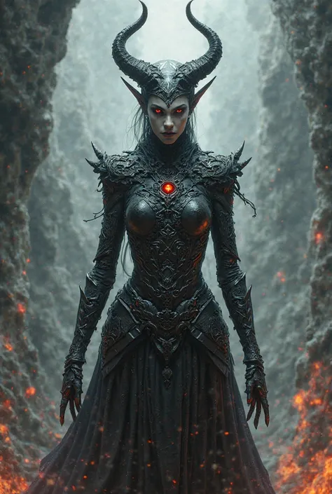 make me a gothic female dremora from skyrim 