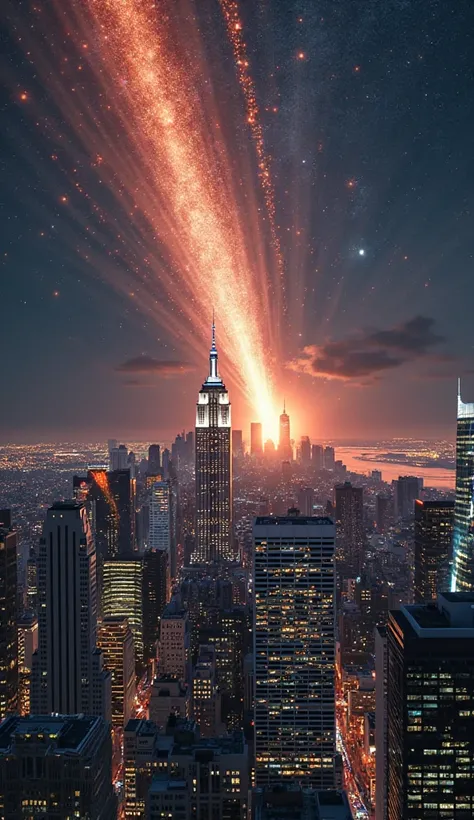 Meteor falling in New York