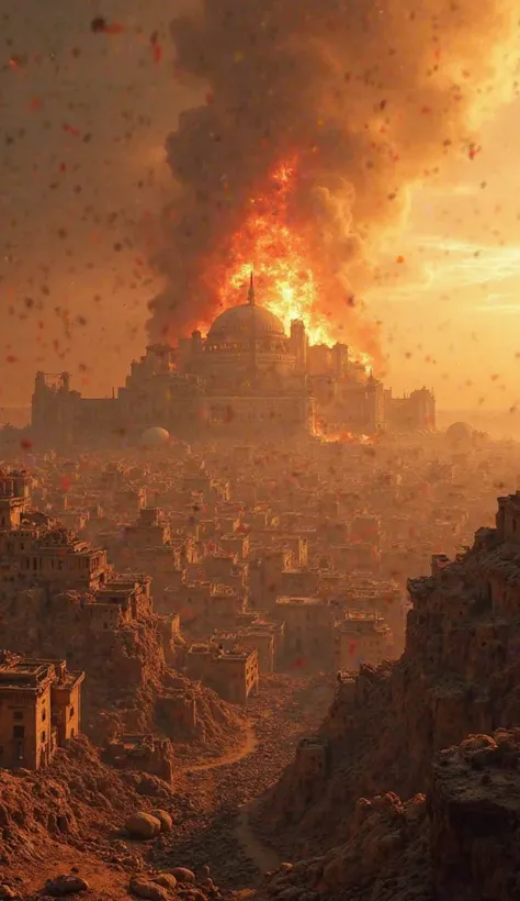 hyper realistic, ultra detailed photography HD  The city was burned for days, its fields salted to ensure desolation. Carthage's fall solidified Rome's dominance in the Mediterranean, ending centuries of rivalry. 