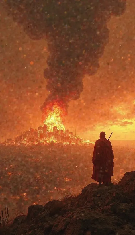 hyper realistic, ultra detailed photography HD The city was set ablaze, burning for days. Scipio, witnessing the destruction, reportedly wept, fearing Rome might one day suffer a similar fate. Carthage was razed, its fields salted to ensure nothing would g...