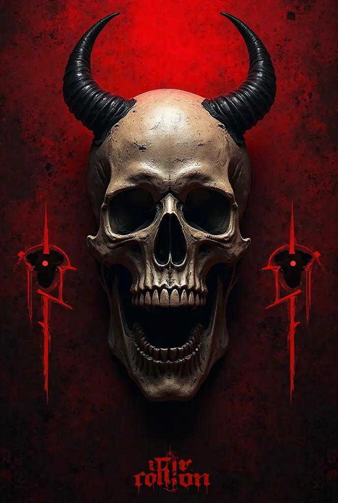 I want an image with Instagram story size,  Red and Black, with a skull in the center with two texts on the sides, one that says FKB and the other TGP, Below is a text that says ALLIANCE