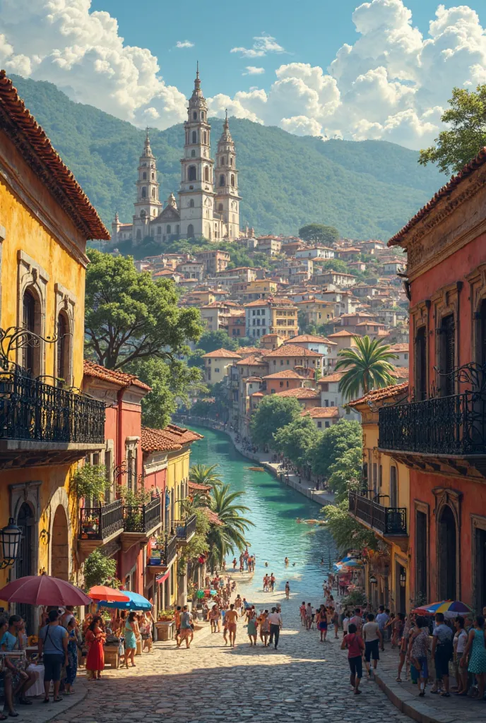 a colonial city on the edge of a river in Brazil 