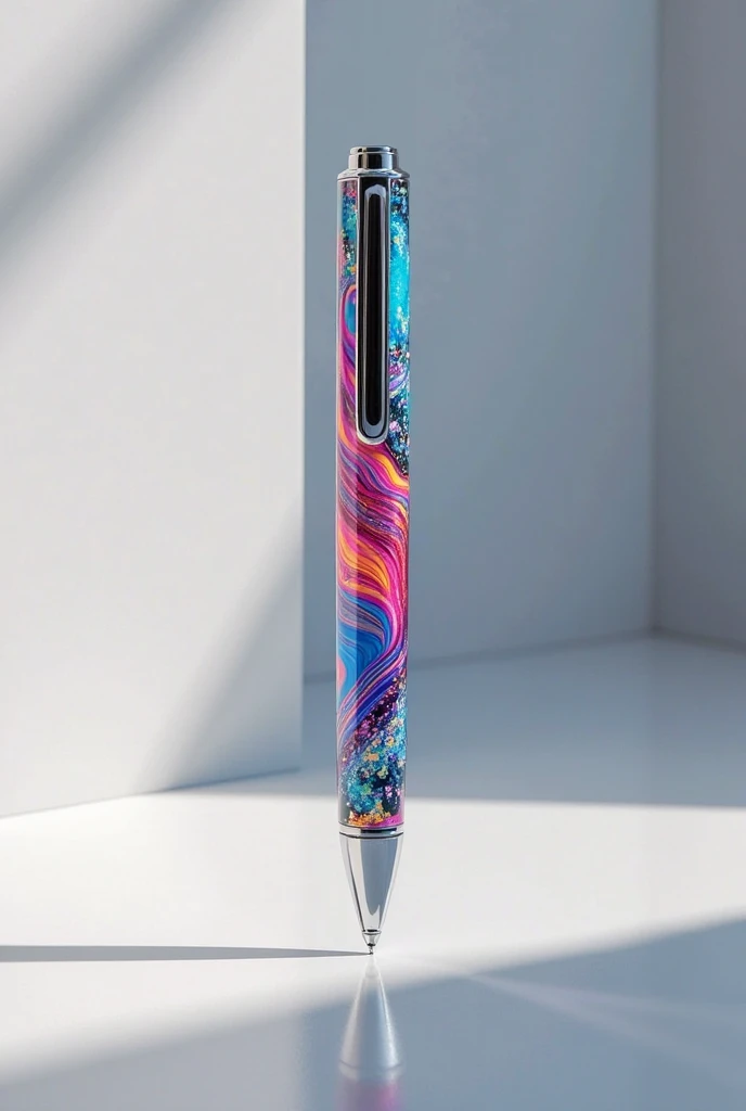 Personalized pen with colored resin