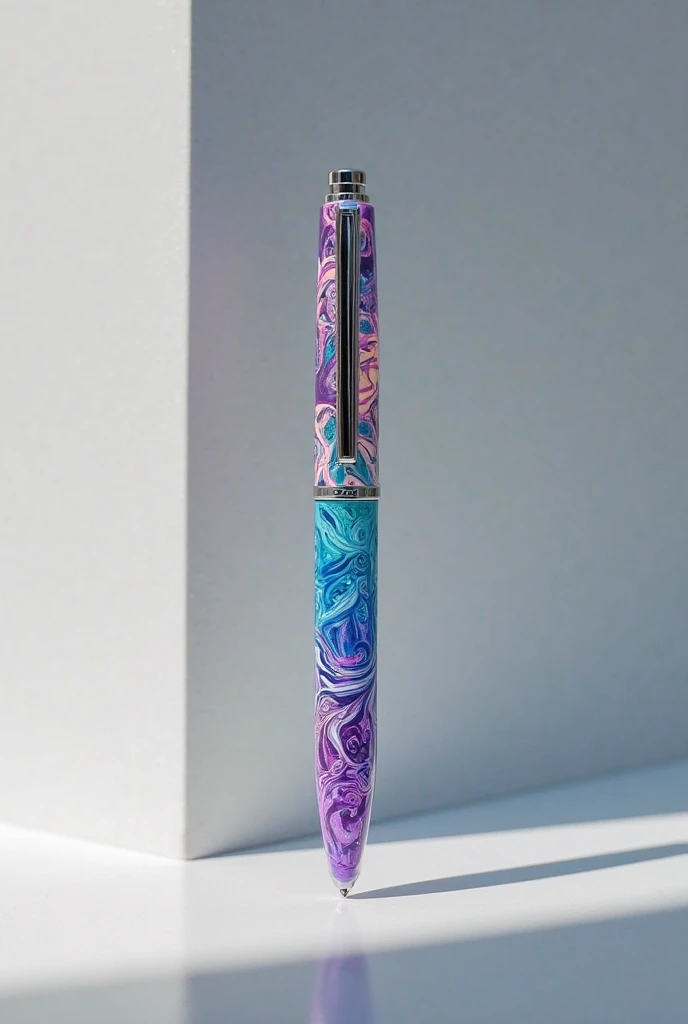 Personalized pen with colored resin