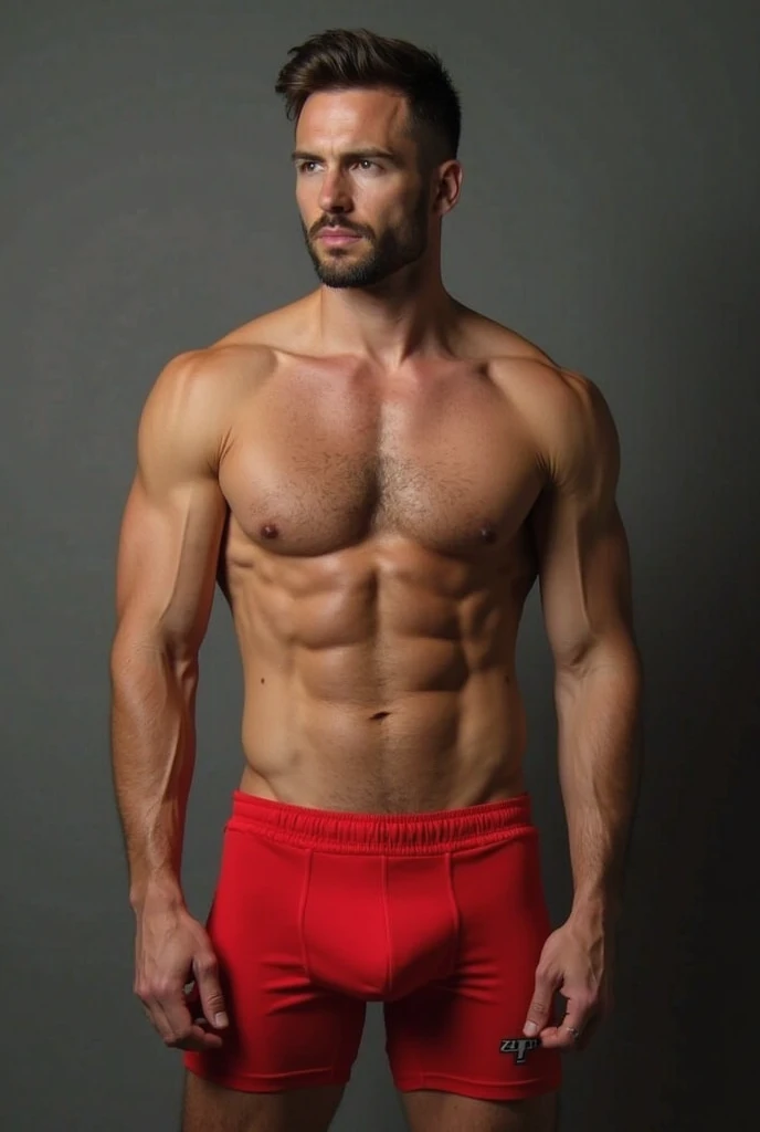 A hunk gay guy with his asshole showing with red boxers on 