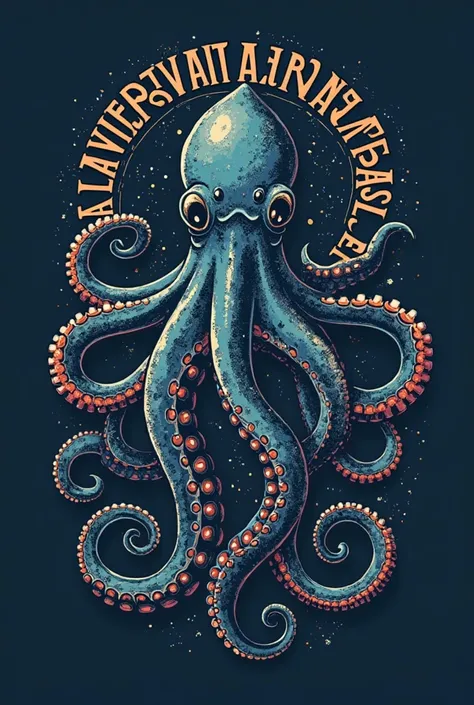 A logo for a university that has a tentacle and that is called Universidad de los Tentacles and that the words are in Spanish and that is beautiful and meaningful, It's a nighttime university and let it be elegant 