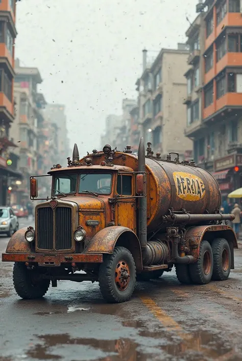 Boiler with Aïcha written on a truck 