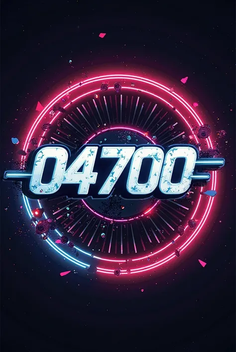 Circular logo with striking neons for a biker community (youths) and motor enthusiasts whose name is "04700⛽️"