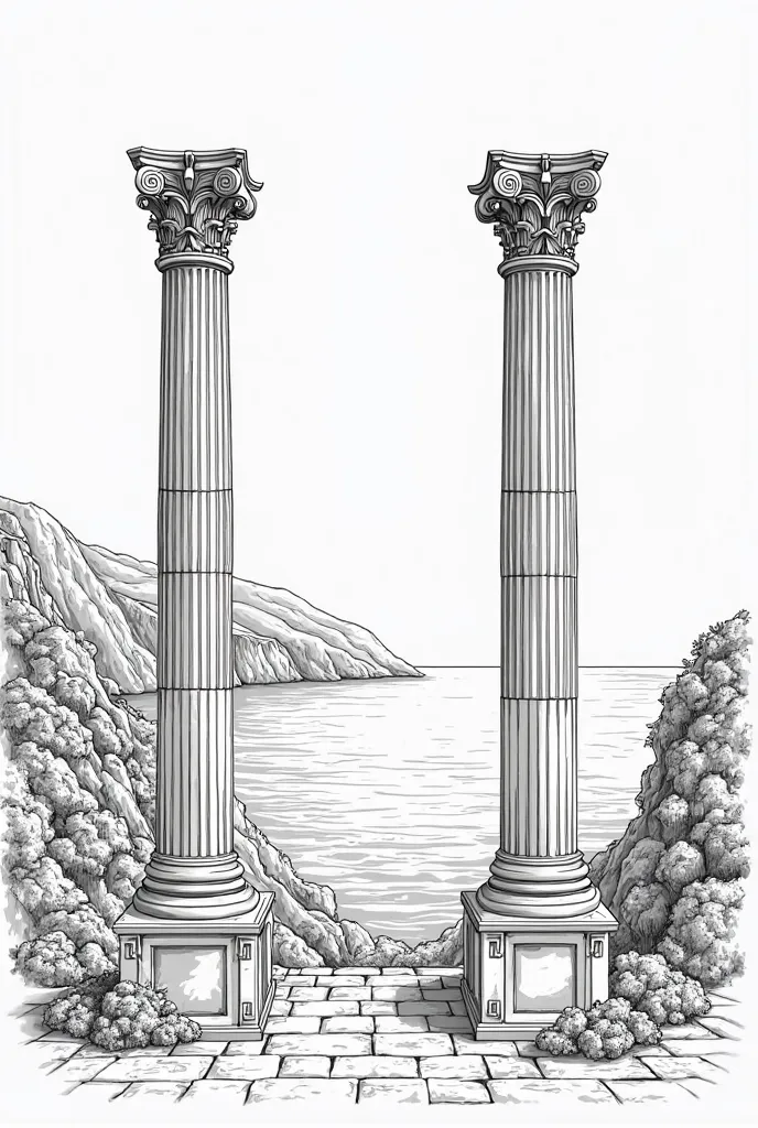 Column of Hercules drawing for easy coloring 