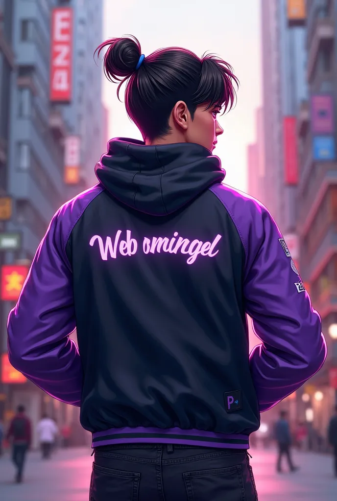 Student web developer them baseball jacket black purple and write on it BAC INFO 2K26 