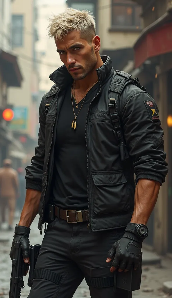 Name: Phil Vasquez Júnior
Age:  26 years
Origin :  Rio de Janeiro, Brazil
Profession: Elite Special Agency Agent
Specialty: Infiltration and Melee Combat
Appearance: high, Muscular, tanned skin, short, bleached hair at the ends, intense brown eyes with a f...