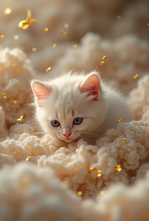 In the middle of a sea of wool, a Munchkin kitten 3 cm long with an impossibly cute face plays burying herself in the soft wires.  near , little bunnies run a miniature room, handing out pastel extensions for cuddly chicks, that squeal as they carry them c...