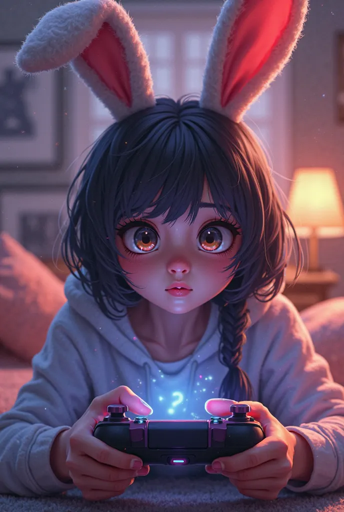 Girl bunny playing Fortnite and the round starts