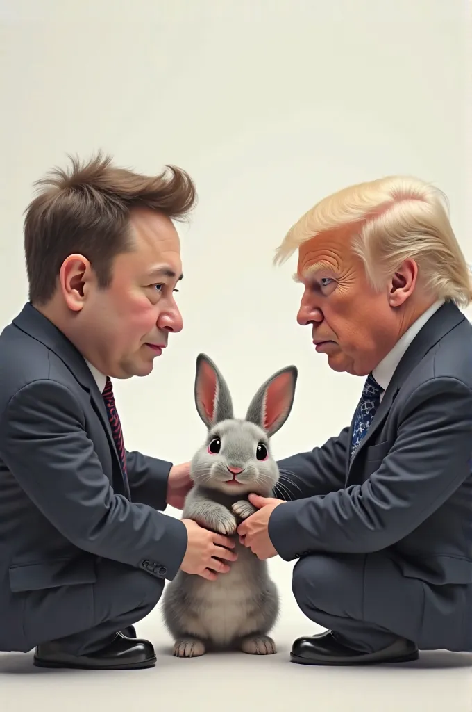 Bébé lapin a coté de trump et ellon musk