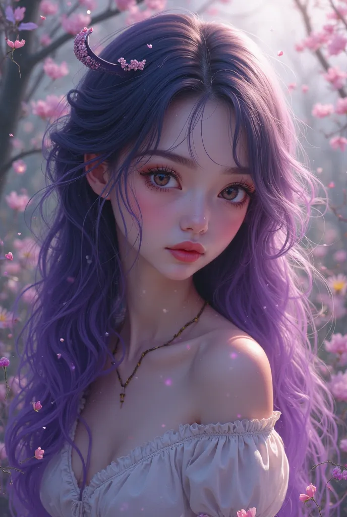 A girl with purple-tipped hair
