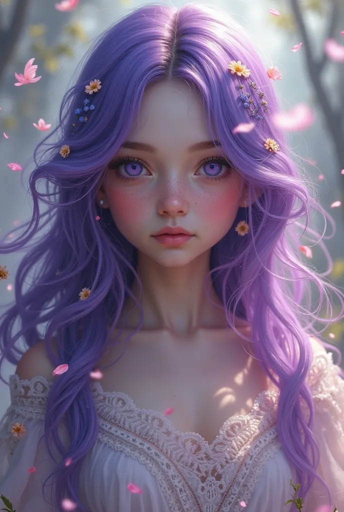 A girl with purple-tipped hair
