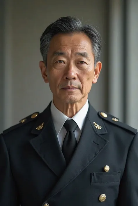 Handsome age man, Asian, wearing a uniform