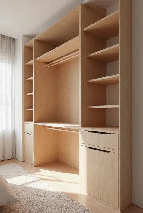 Closets designed in MDF without door