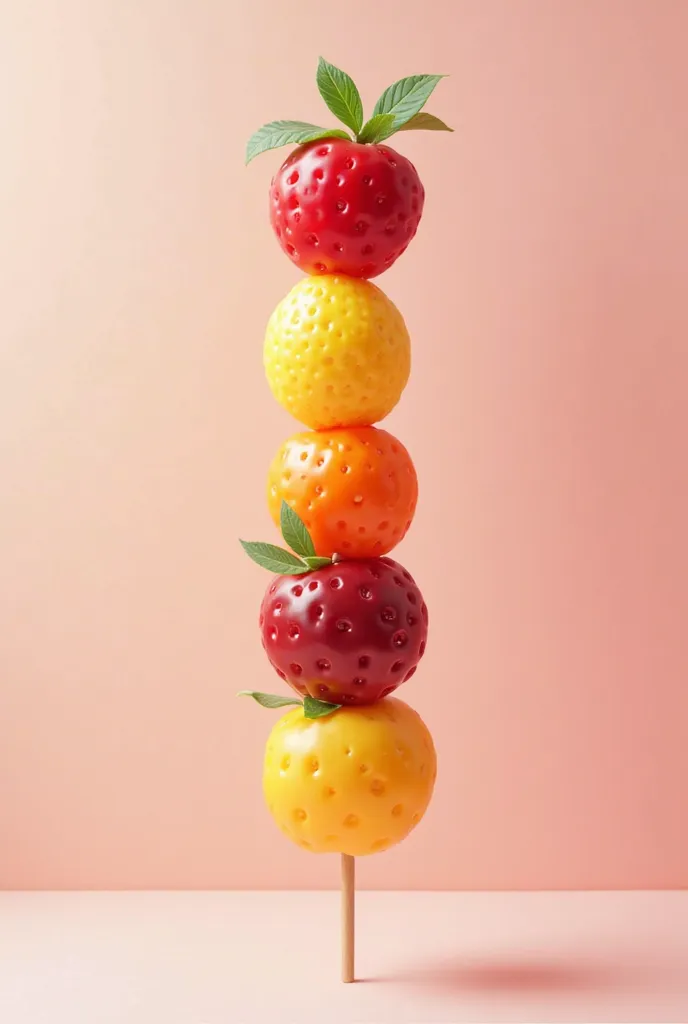 a 2D fruit skewer