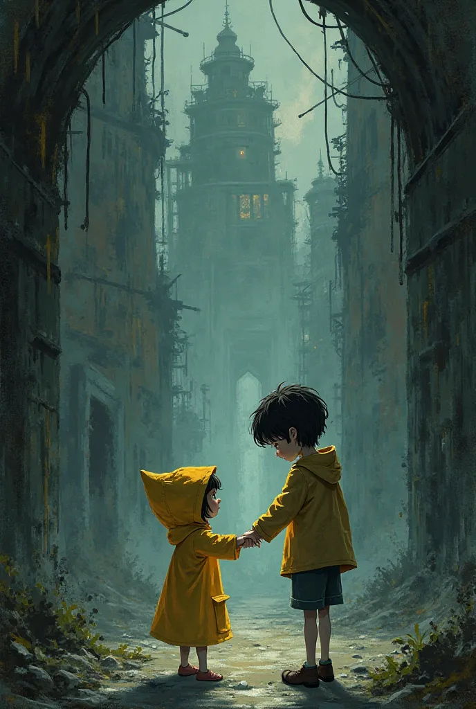  A picture of the game for the girl and the boy in the Little Nightmares romance. The animation is the same game, no pictures of humans 