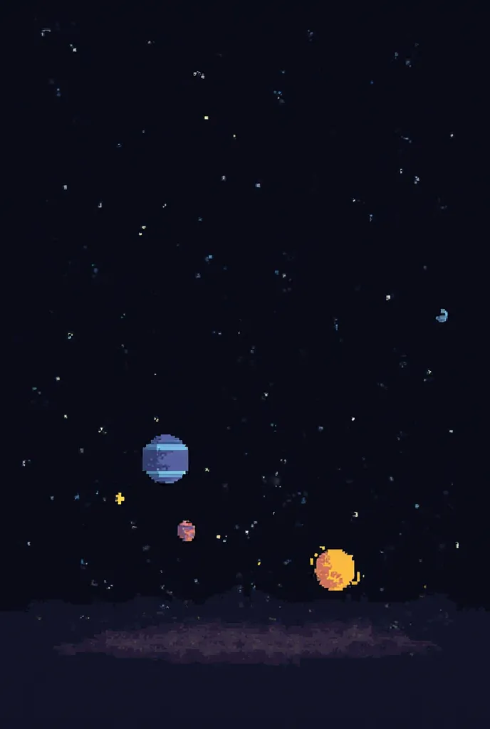  Pixel art , pixel. universe, stars, planets, minimalist universe. Dark, Background,  wallpaper