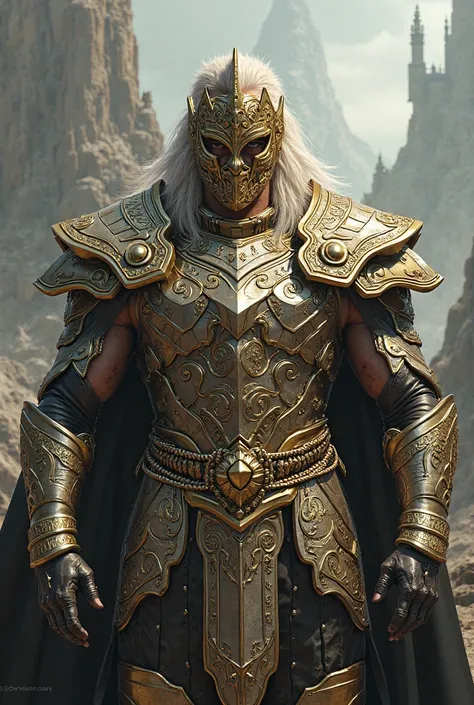 Goldust from WWE Lord of the Rings style - with armor - platinum hair and mask 