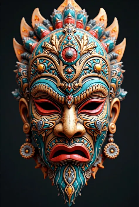 mask inspired by Chinese cultures,japan,Africa and India