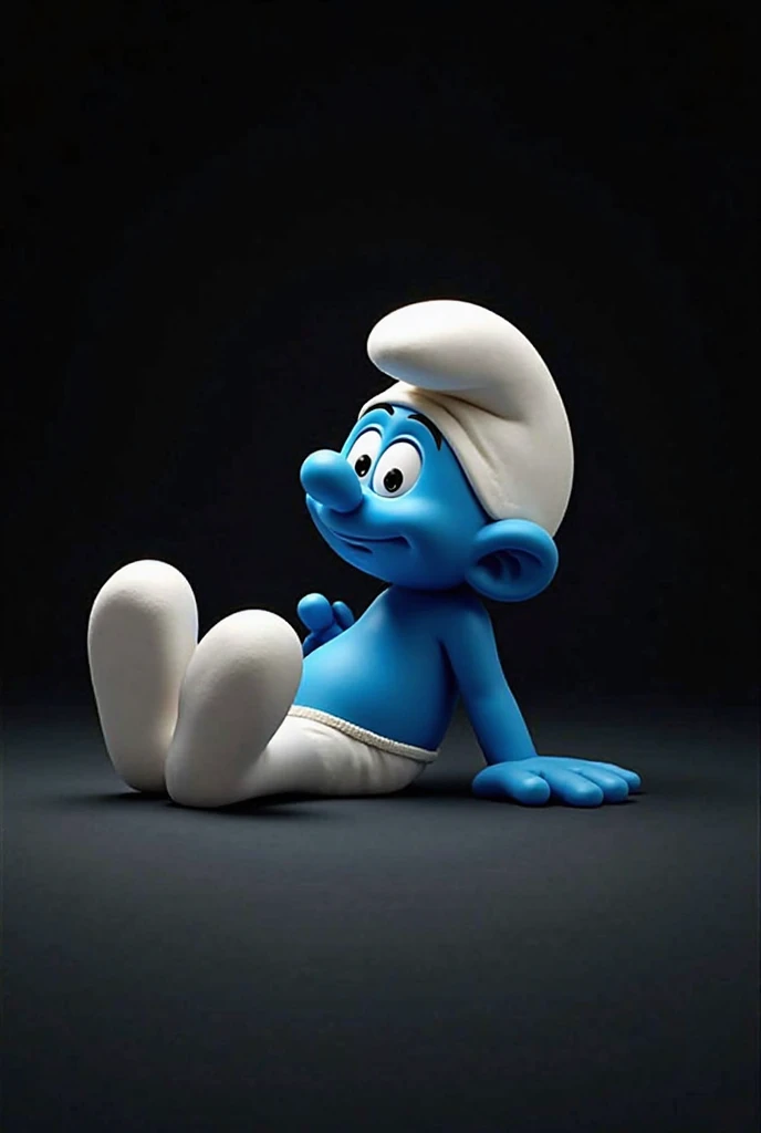 Animated Lazy Smurfina on black background 