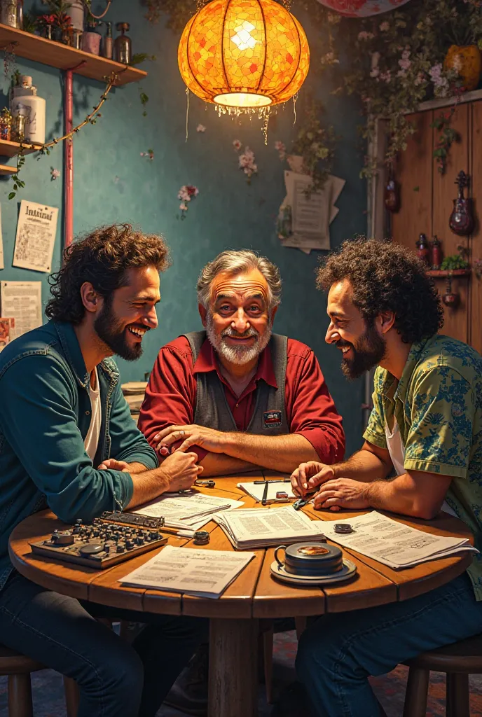 Bolzani, Angelotti and Juju Minez together at a table