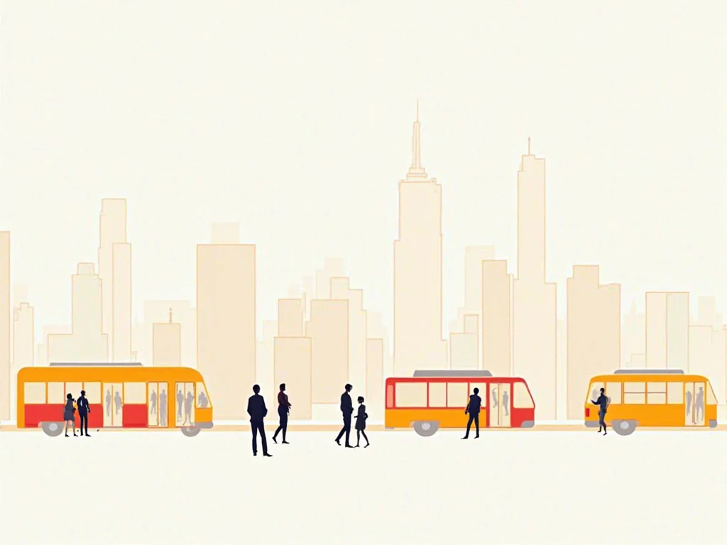 I ask you to make an image of public transport, using drawings with only lines like the one on the globe. You can only use white,  red,  yellow or orange 