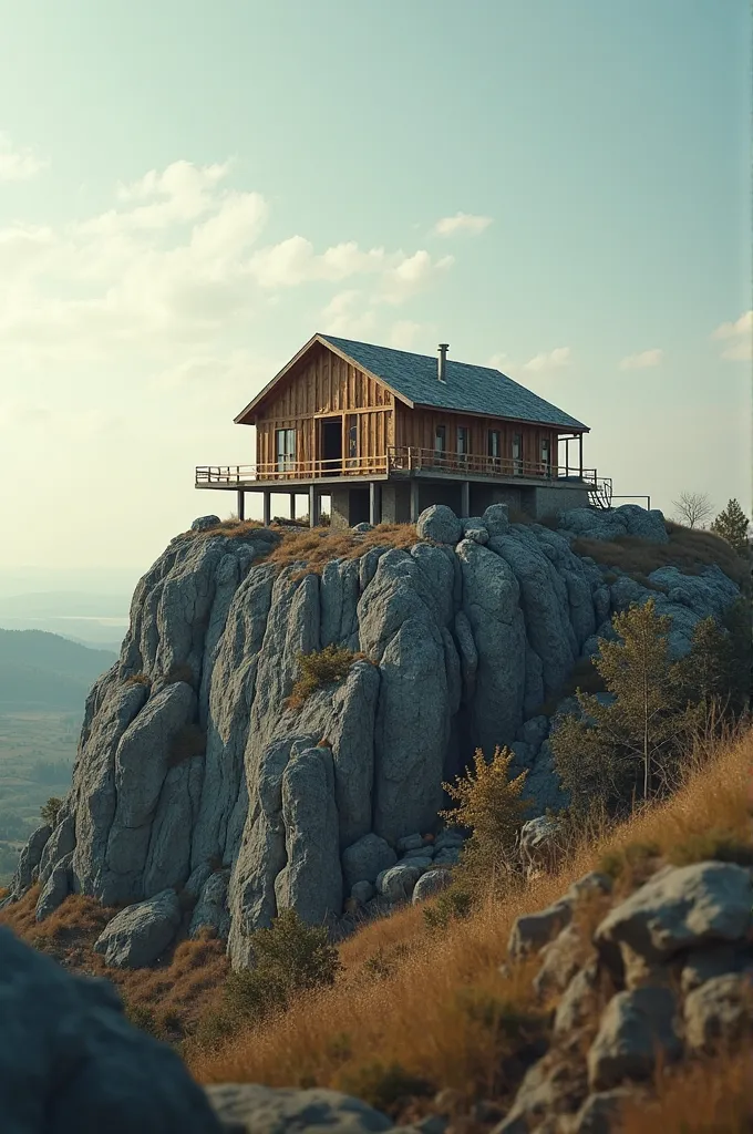 [ 0-5 seconds ] Initial image of a house being built on the rock. So the camera focuses on the solid and firm base. narrator: "Jesus told a story about two houses."