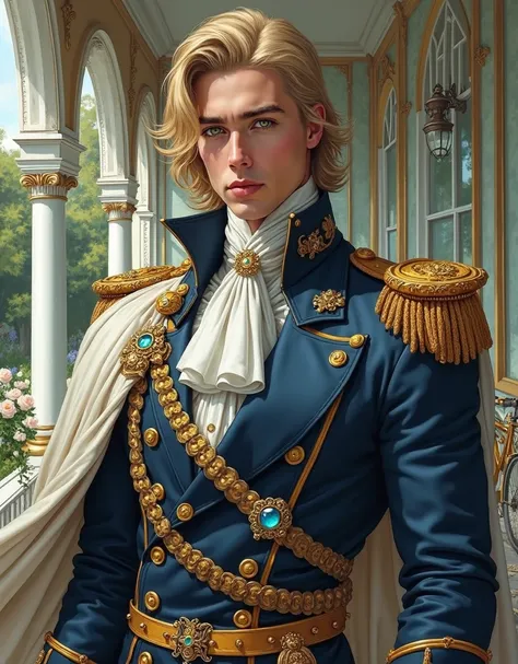 Oil portrait (painting on canvas), realistic image quality, photography,  Realistic illustration .  Aesthetic image .  detailed image. Aristocratic environment,  high standard . front view,  front focus. pose/ Imperious posture ,  dominant, It's a king . p...